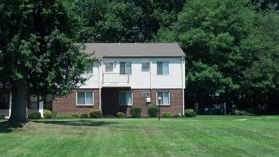 Building exterior with landscaping